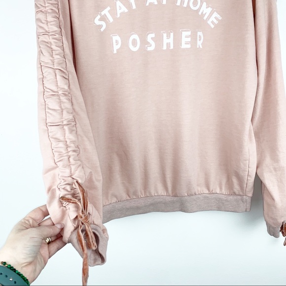 Stay at Home Posher Scrunch Sleeve Sweatshirt - Picture 4 of 7